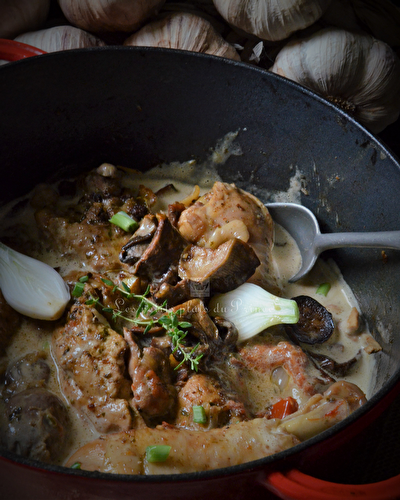 Mijoté de poulet aux cèpes