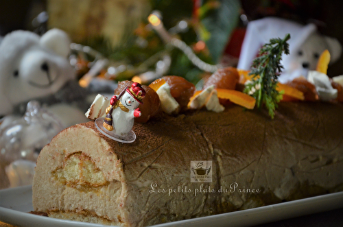 Bûche de Noël simplissime à la crème de marron et orangettes