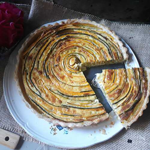 Tarte spirale bicolore aux courgettes 