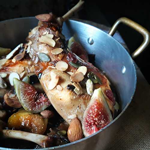 Cuisses de lapin en sucré salé avec des figues et du miel