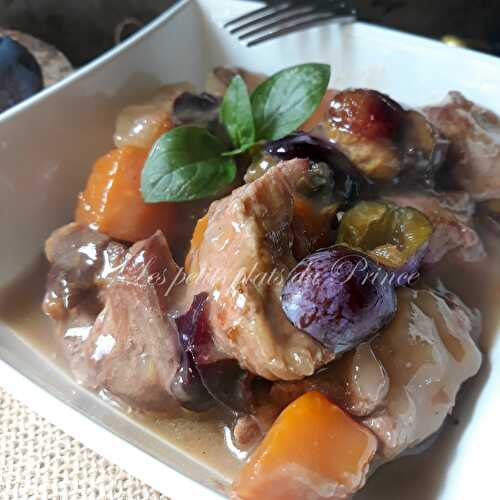 Sauté de porc aux prunes violettes du jardin