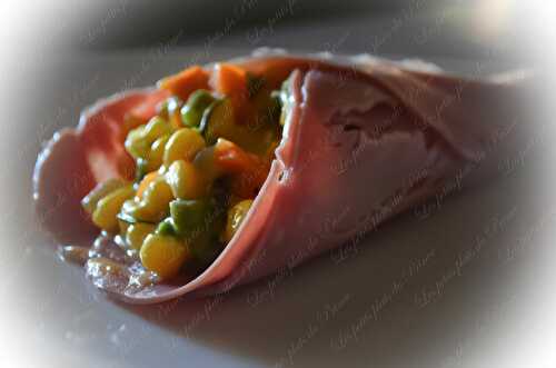 Cones of ham with mixed vegetables (grandmother's recipe)