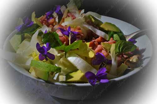 Spring salad with wild violets