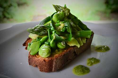 Tartine verdurette aux légumes primeurs pour célébrer le printemps 