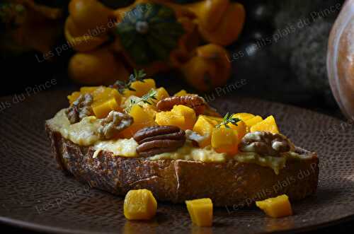 Recette facile de tartines à la courge butternut