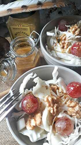 Salade automnale de choudou, noix et raisin