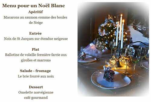 White Christmas : Menu Noël blanc