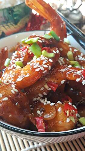 Asian chili garlic shrimps (crevettes en sauce piquante à l'ail)