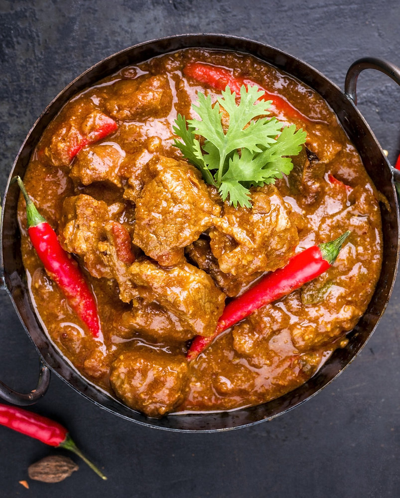 Curry d'agneau bien épicé au lait de coco