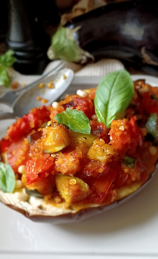 Aubergines farcies végétariennes