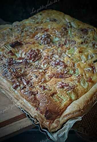 Tarte rustique au poireau, lard et noix façon quiche