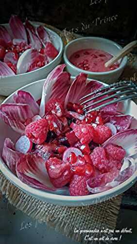 Salade octobre rose et sa pink vinaigrette à la framboise