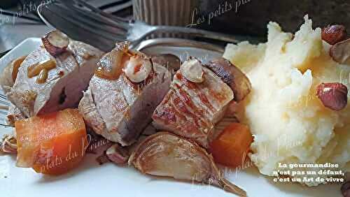 Filet mignon en cocotte, purée de panais aux noisettes