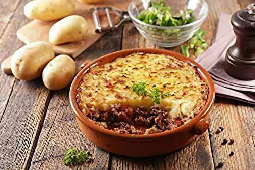 Hachis parmentier de joues de bœuf confites au vin rouge et aux épices, un plat réconfortant