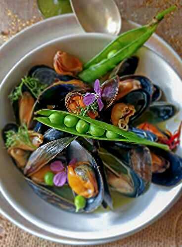 Recette facile de moules aux petits pois