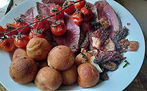 Rôti de bœuf et sa garniture de morilles