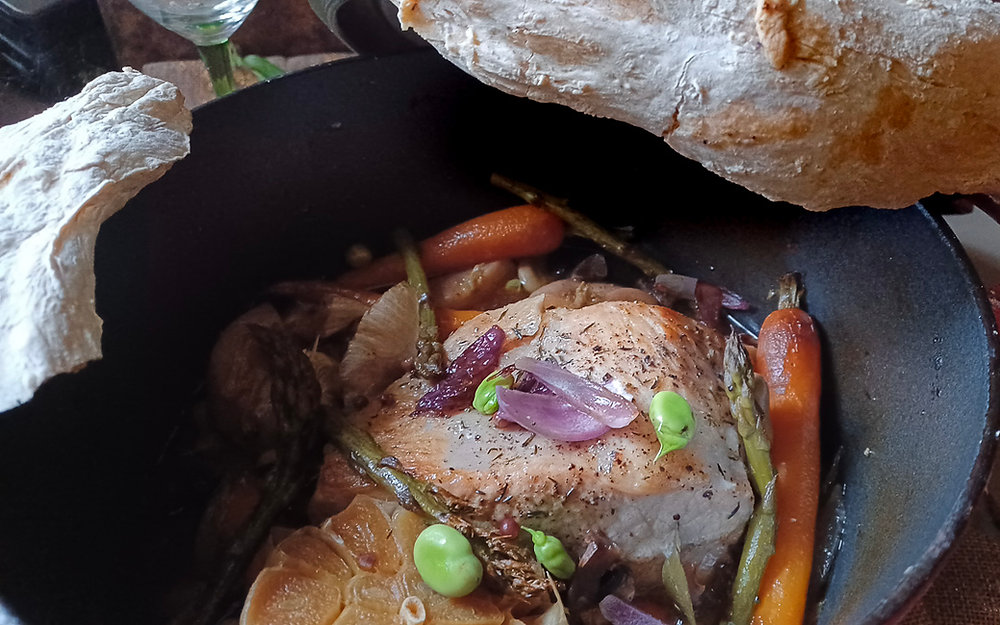 Rôti de porc en cocotte lutée