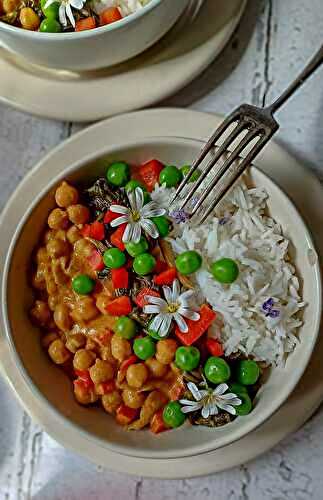 Curry végétarien et printanier aux 2 pois & oseille 