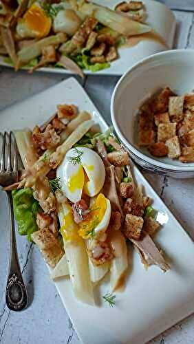 Salade aux asperges blanches façon César