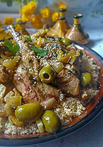 Tajine de lapin au citron confit et olives ✨