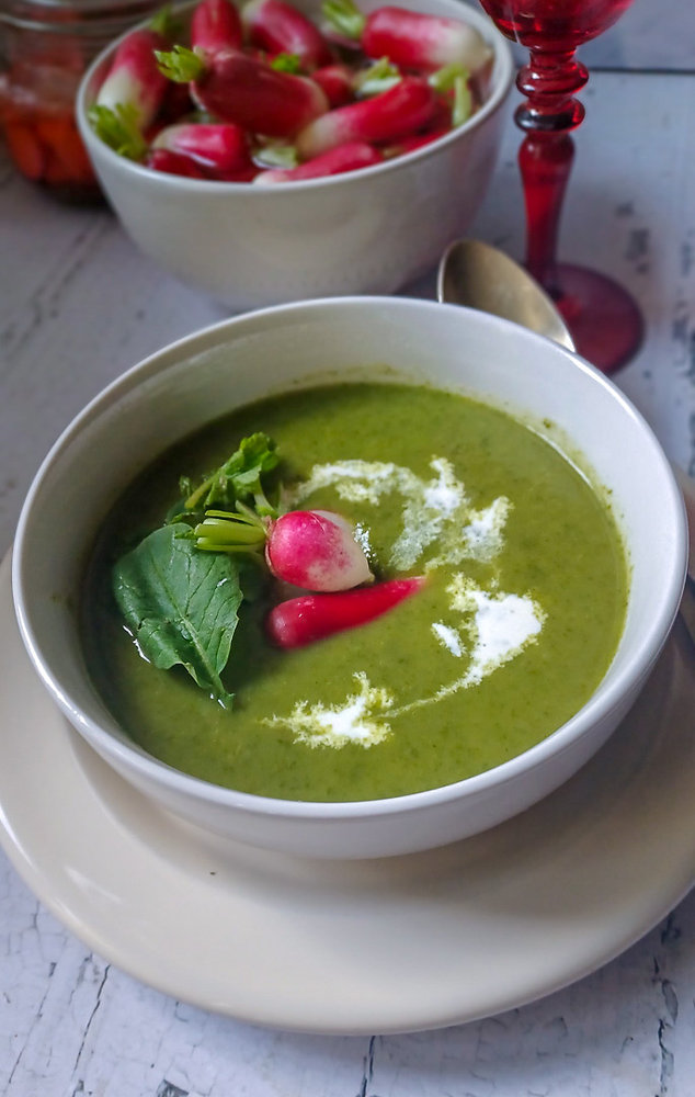 Velouté Antigaspi de Fanes de Radis Roses 