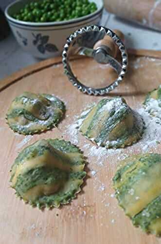 Raviolis Bicolores Saveur Chèvre et Petits Pois 