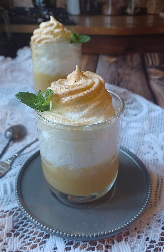 Verrines de compote meringuées façon Mojito 
