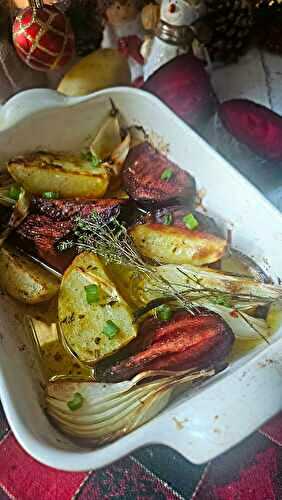 Betteraves rôties, pommes de terre croustillantes et oignons nouveaux : la garniture festive qui change tout