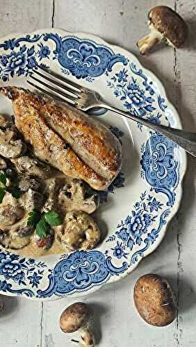  Blancs de poulet à la crème et aux champignons
