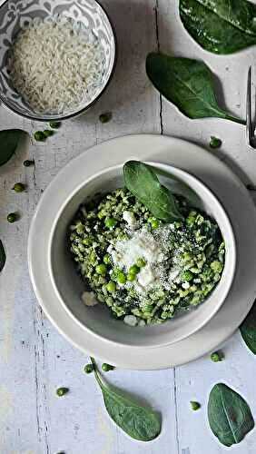  Risotto verde de printemps : épinards & petits pois (Risotto verde di primavera : spinaci e piselli)