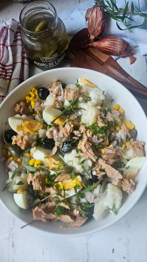  Salade de chou‑fleur au thon, câpres siciliennes & estragon