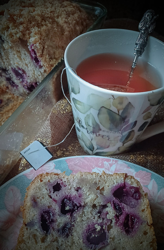 Cake aux myrtilles & streusel croquant