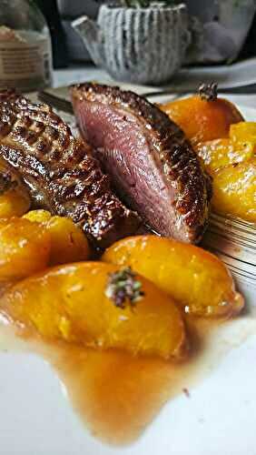 Magret de canard aux pêches (ou nectarines)