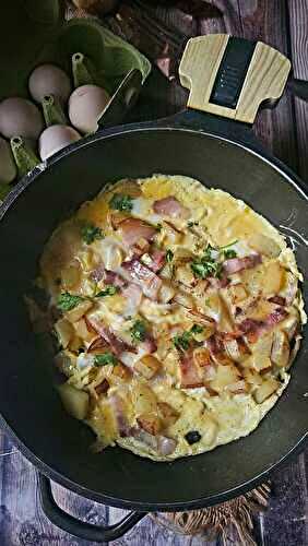 Omelette paysanne à la ventrêche et pommes de terre