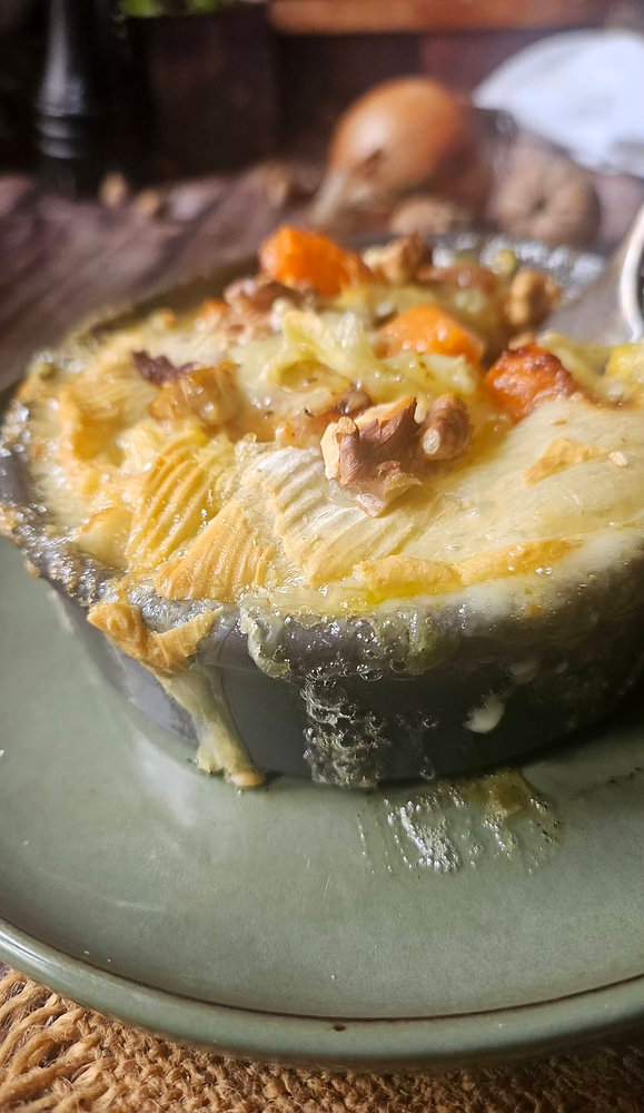 Tartiflette d'automne au potiron, champignons et noix