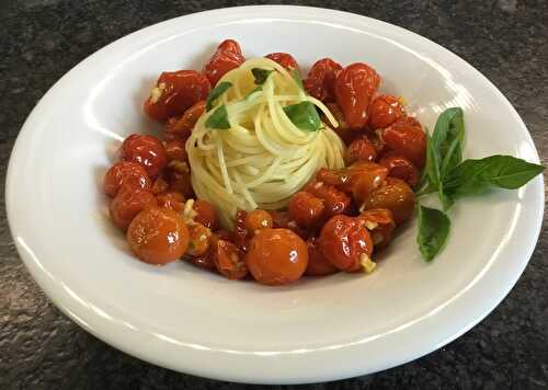 Spaghettis et poêlée de tomates cerises  - Cuisiner à ma façon