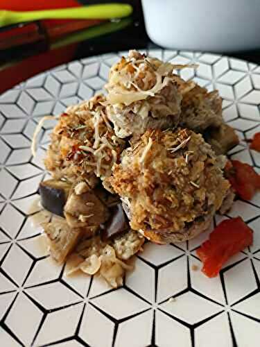 CHAMPIGNONS FARCIS POULET OU POUSSON