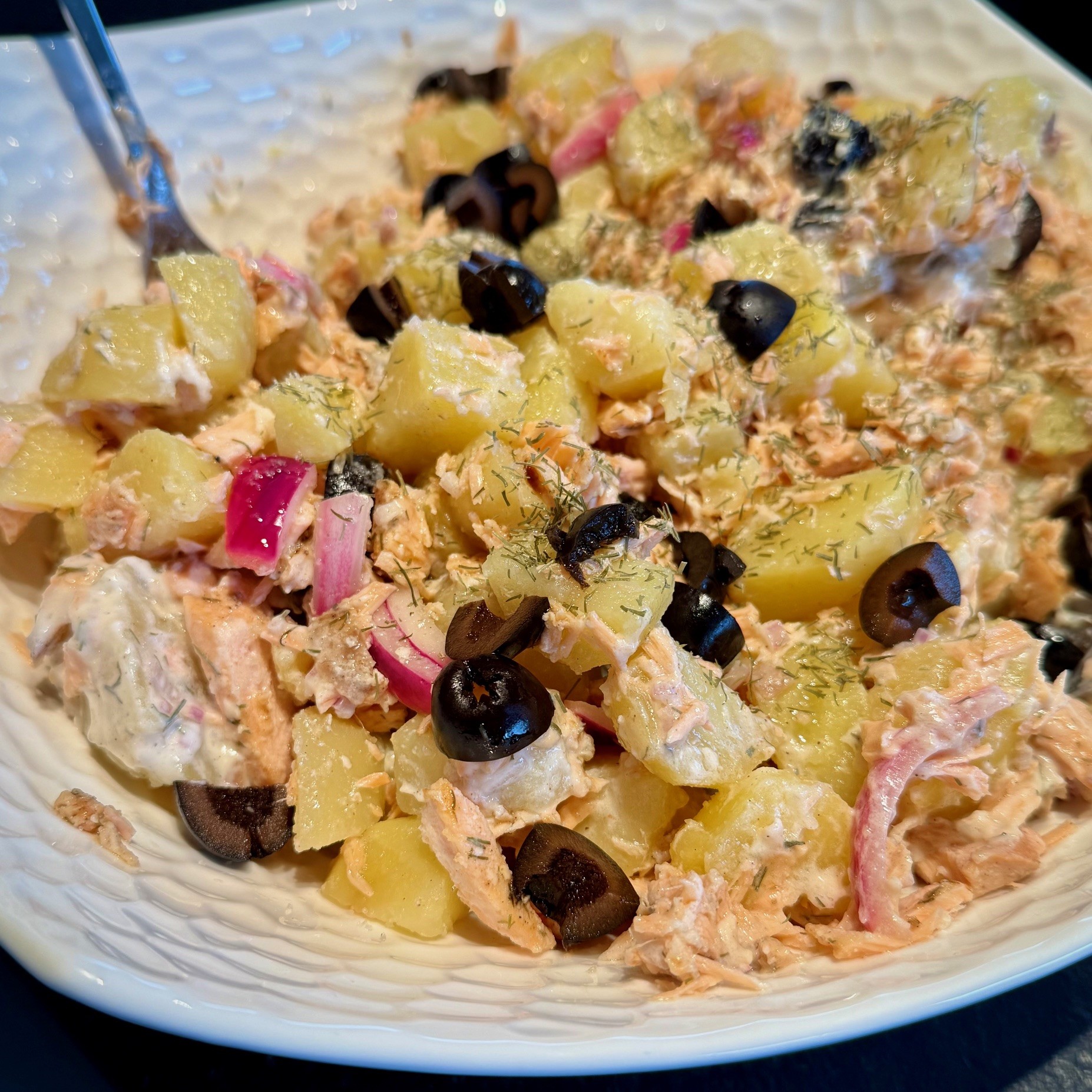 Salade de Pommes de terre au Saumon cuit