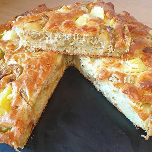 Gâteau salé à la courgette, pomme de terre et mozzarella