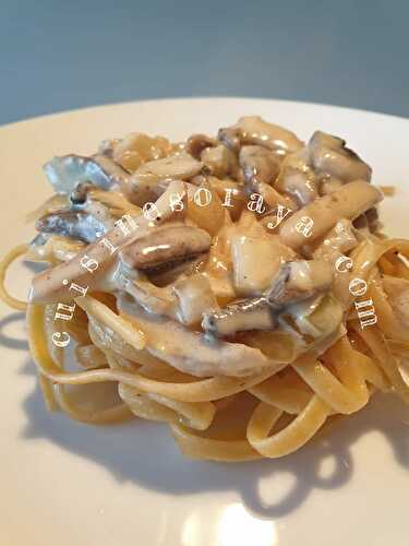 Linguini all'Alfredo aux champignons