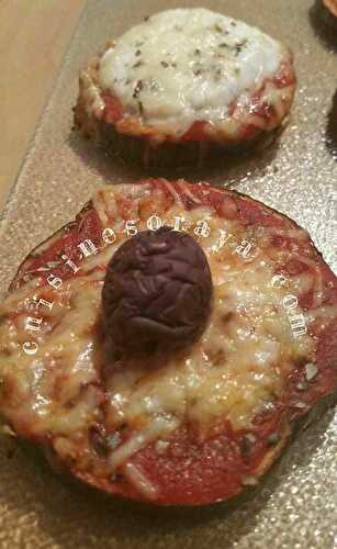 Mini pizza sur aubergine