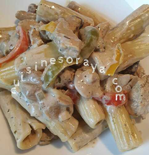 Pasta sauce forestière aux légumes et poulet - cuisinesoraya.com