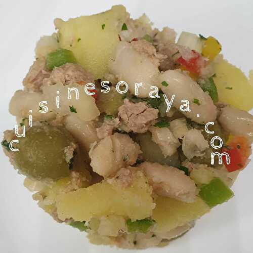 Salade de haricots blanc avec ses petits légumes au thon