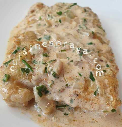 Poisson sauce à la crème d'échalote