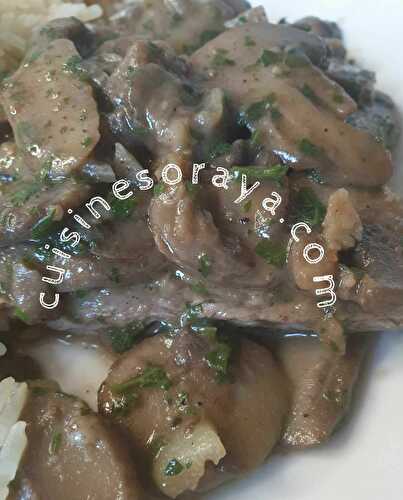 Bifteck de boeuf aux champignons