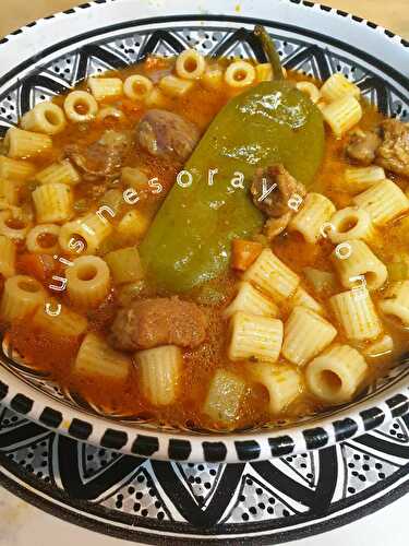 Soupe tunisienne aux pâtes - Makarouna Jeria