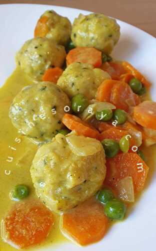 Boulettes de poisson curry au lait de coco