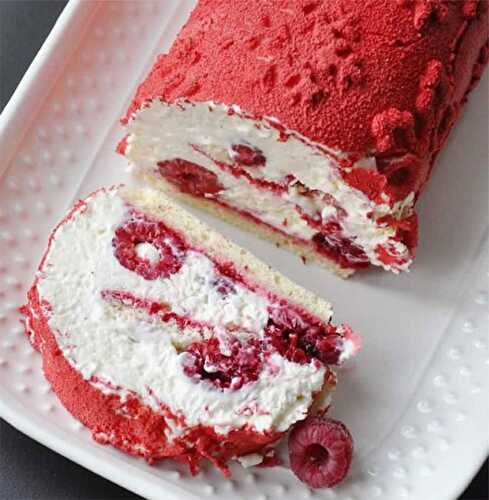 Bûche tiramisu framboises