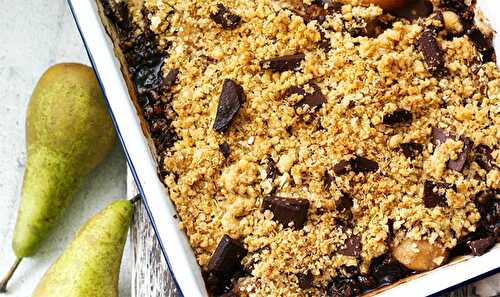 Crumble de poire et chocolat avec Thermomix