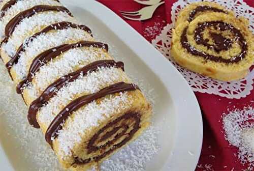 Gâteau Roulé au Nutella et Noix de Coco